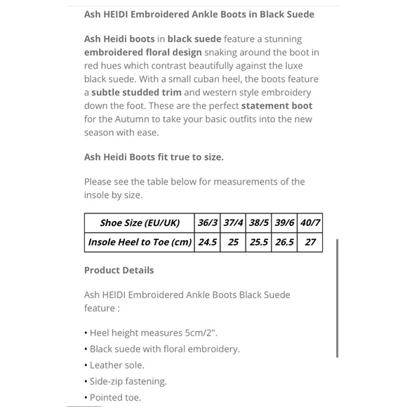 NWOT ASH Heidi embroidered ankle boot - Picture 7 of 15